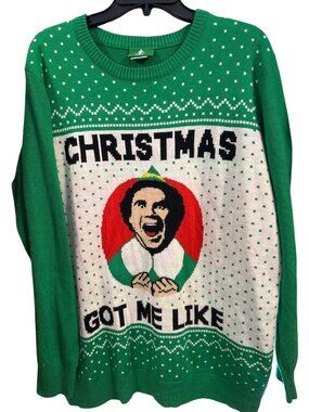 Elf Christmas Got Me Like Sweater Size XL